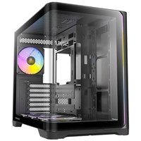 Antec Constellation C5 Curve Gaming Case, 1 x USB Type-C / 2 x USB 3.0, Tempered Glass Front and Side Window Panels, Dual Chamber Design, 4 x Pre-Installed ARGB LED Fans, Micro-ATX, ITX Compatible - Image 2