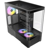 Antec Constellation C6 Air Micro Tower Gaming Case, 1 x USB Type-C / 1 x USB 3.0, Curved Tempered Glass Front and Side Window Panel, Bottom-to-Top Vertical Airflow., 4 x Pre-Installed ARGB LED Fans, Micro-ATX, ITX Compatible - Image 2