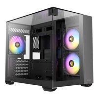 Antec CX600M Trio Mini Tower Gaming Case, Tempered Glass Front, Top & Side Panels, Dual Chamber Design, 3 x Pre-Installed ARGB Fans, USB-C, USB 3.0 & USB 2.0, Micro-ATX/ITX, Black - Image 2