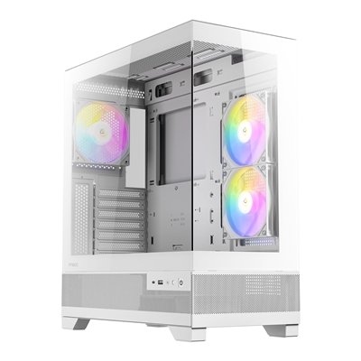 Antec CX700 Mid Tower Gaming Case, 1 x USB Type-C / 1 x USB 3.0, Tempered Glass Front and Side Window Panel, Supports Vertical Cooling, 3 x Pre-Installed RGB LED Fans, ATX, Micro-ATX, ITX Compatible
