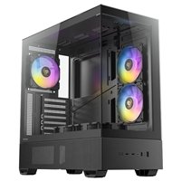 Antec CX705 ARGB Gaming Case Mid Tower, 1 x USB Type-C / 1 x USB 3.0 / 1 x USB 2.0, Tempered Glass Front and Side Window Panel, Vertical Cooling with Massive Air Intake, 5 x Pre-Installed ARGB LED Fans, ATX, Micro-ATX, ITX Compatible - Image 2