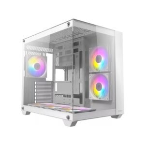 Antec CX800 Mid Tower Gaming Case, 1 x USB 3.0 / 2 x USB 2.0, Tempered Glass Front and Side Window Panel, Dual-Chamber design, 3 x Pre-Installed ARGB LED Fans , ATX, Micro ATX, Mini-ITX Compatible