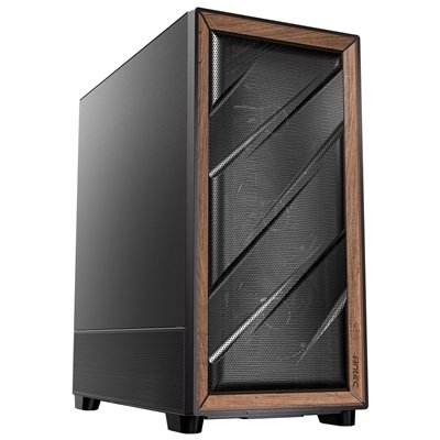 Antec FLUX SE Mid Tower Gaming Case, 1 x USB Type-C / 2 x USB 3.0, Metal Mesh with Walnu tWood Accents, 3 x Pre-Installed High-performance PWM Fans, E-ATX (=330mm), ATX, Micro-ATX, ITX Compatible