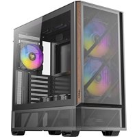 Antec P30 Mid Tower Gaming Case, 1 x USB Type-C / 2 x USB 3.0, Tempered Glass Side Window Panel, Large metal mesh front panel with premium wood accents, 5 x Pre-Installed ARGB LED Fans, ATX, micro-ATX, ITX Compatible - Image 2