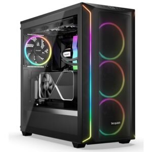 be quiet! BGW63 Shadow Base 800 FX  Mid Tower Gaming Case, 1 x USB Type-C / 1 x USB 3.2, Tinted and Tempered Glass Side Window Panel, Air-permeable Front and Top Cover, 4 x Pre-Installed ARGB LED Fans, E-ATX / ATX / M-ATX / Mini-ITX Compatible