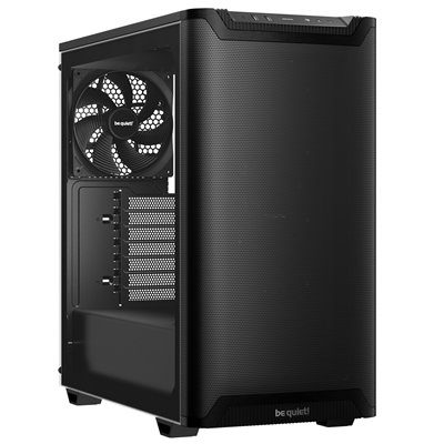 be quiet! BGW74 Pure Base 501 Airflow Window Mid Tower Gaming Case, 1 x USB Type-C / 2 x USB 3.0, Sleek Front Panel and Airflow Cover, Water Cooling Ready, 2 x Pre-Installed Pure Wings 3 140mm Fans, ATX / M-ATX / Mini-ITX Compatible