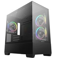 DeepCool CG380 3F Micro-ATX Gaming Case Black Panoramic Tempered Glass Side Panel, Mesh Airflow Front, 3 Pre-Installed ARGB Fans, USB-C & USB-A Front I/O, Spacious SFF/mATX/ITX Build Support - Image 2