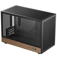 DeepCool CH260 Micro-ATX Mini Tower PC Gaming Case, Wood, Tempered Glass Side Panel USB Type-C High Airflow Supports ATX PSU & RTX GPUs Black - Image 2