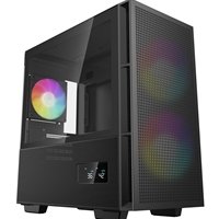 DeepCool CH360 Digital Gaming Case Black Mid Tower with Tempered Glass Side Window Panel, Advanced Cooling, USB 3.0/USB-C Ports, Pre-Installed Fans, Micro ATX/Mini-ITX - Image 2