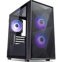 TecWare Forge M2 mATX PC Case, Compact High Airflow Mesh Front Panel, 3 x ARGB Fans Included, Hinged Tempered Glass Door, Supports 240mm Radiator, mATX/ITX, Black - Image 2
