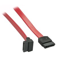 Lindy 33352 0.7m SATA (7 Pin) to 90 Deg SATA (7 Pin) Cable - Red/Black, Compatible With SATA III And Backwards Compatible With SATA I And II, 10 Year Warranty - Image 2