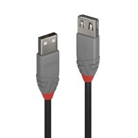 Lindy 36701 0.5m USB-A (M) 2.0 To USB-A (F) 2.0 Anthra Line 480Mbps Extension Cable - Black - Image 2