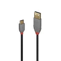 Lindy 36886 1m USB-A (M) 2.0 To USB-C (M) 2.0 Anthra Line 480Mbps Cable - Black - Image 2