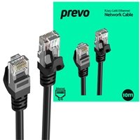 Prevo CAT6-BLK-10M Network Cable, RJ45 (M) to RJ45 (M), CAT6, 10m, Black, Oxygen Free Copper Core, Sturdy PVC Outer Sleeve & Clip Protector, Retail Box Packaging - Image 2