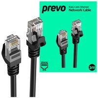 Prevo CAT6-BLK-2M Network Cable, RJ45 (M) to RJ45 (M), CAT6, 2m, Black, Oxygen Free Copper Core, Sturdy PVC Outer Sleeve & Clip Protector, Retail Box Packaging - Image 2