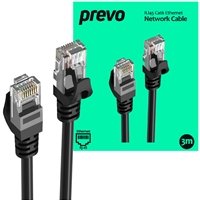 Prevo CAT6-BLK-3M Network Cable, RJ45 (M) to RJ45 (M), CAT6, 3m, Black, Oxygen Free Copper Core, Sturdy PVC Outer Sleeve & Clip Protector, Retail Box Packaging - Image 2