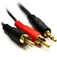 3.5mm (M) Stereo Jack to 2 x RCA Plug (M + M) 2m Black OEM Cable - Image 2