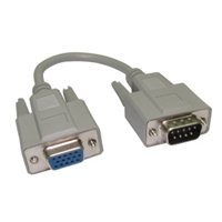 VGA Adapter Cable DB-9 (9-Pin Male) D-Sub Connection to a 15-pin Female High-Density VGA/SVGA Port, Gold Contacts, 0.21m, Grey - Image 2