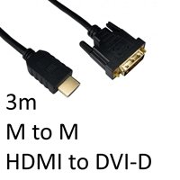 HDMI 1.4 (M) to DVI-D (M) 3m Black OEM Display Cable - Image 2
