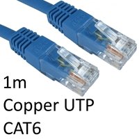 RJ45 (M) to RJ45 (M) CAT6 1m Blue OEM Moulded Boot Copper UTP Network Cable - Image 2
