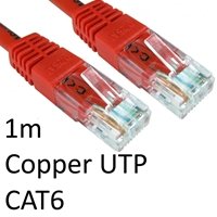RJ45 (M) to RJ45 (M) CAT6 1m Red OEM Moulded Boot Copper UTP Network Cable - Image 2