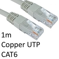 RJ45 (M) to RJ45 (M) CAT6 1m Grey OEM Moulded Boot Copper UTP Network Cable - Image 2