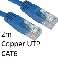 RJ45 (M) to RJ45 (M) CAT6 2m Blue OEM Moulded Boot Copper UTP Network Cable - Image 2