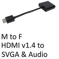 HDMI 1.4 (M) to SVGA & Audio (F) Black OEM Converter Adapter - Image 2