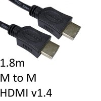 HDMI 1.4 (M) to HDMI 1.4 (M) 1.8m Black OEM Display Cable - Image 2