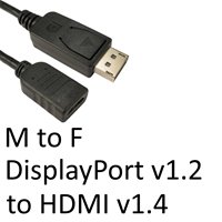 DisplayPort 1.2 (M) to HDMI 1.4 (F) Black OEM Converter Adapter - Image 2