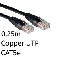 RJ45 (M) to RJ45 (M) CAT5e 0.25m Black OEM Moulded Boot Copper UTP Network Cable - Image 2