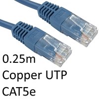 RJ45 (M) to RJ45 (M) CAT5e 0.25m Blue OEM Moulded Boot Copper UTP Network Cable - Image 2