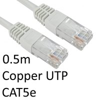 RJ45 (M) to RJ45 (M) CAT5e 0.5m White OEM Moulded Boot Copper UTP Network Cable - Image 2