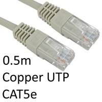 RJ45 (M) to RJ45 (M) CAT5e 0.5m Grey OEM Moulded Boot Copper UTP Network Cable - Image 2