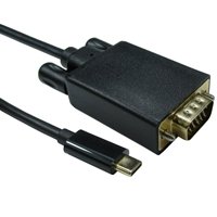 USB-C to VGA 1080P 60HZ 1 Meter Black Data Cable - Image 2