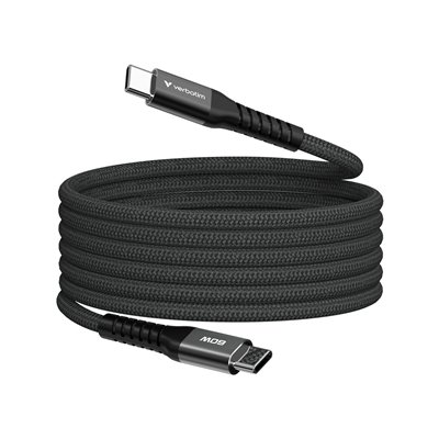 Verbatim Sync & Charge USB-C to USB-C 60W Magnetic Cable 120cm Black, Supports PD 3.0 and QC 3.0