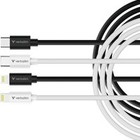 Verbatim Essentials Sync & Charge USB-C to Lightning Cables (2 pack) Black & White, 1m, 27W PD, 480Mbps, USB Power Delivery 3.0 Supports Up To 27W Charging Power - Image 2
